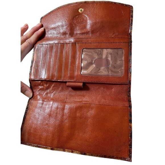 Brahmin Toasted Almond Leather Collection Crocodile Tri-fold Wallet - Picture 4 of 13